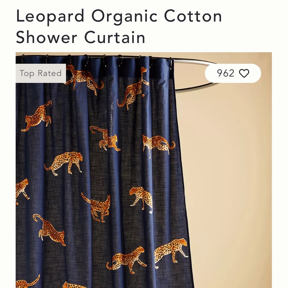 Anthropologie Organic Cotton Shower Curtain